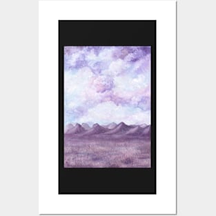 Clouds, Mountains and Field Posters and Art